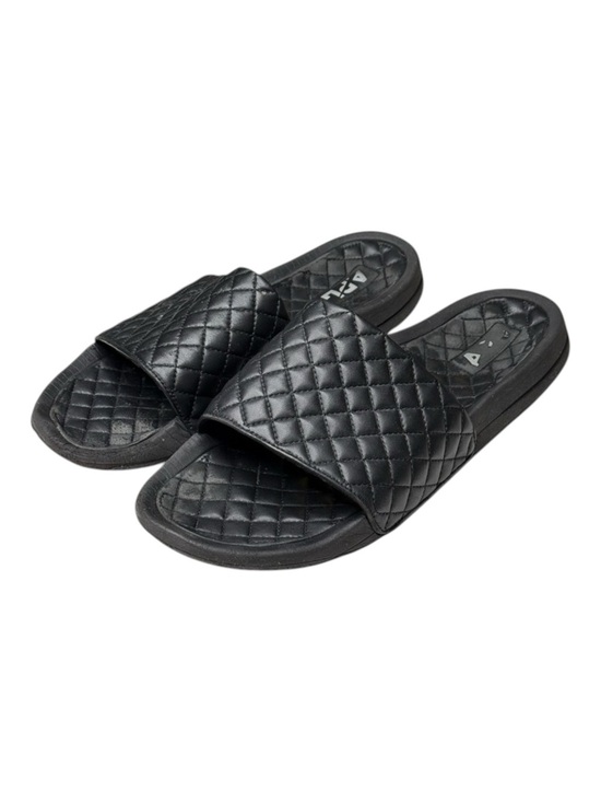 APL ? Lusso Quilted Nappa Leather Beach Athletic Pool Slide Sandal ? Black ? 14 main image 4